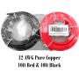 GS Power 12 AWG (American Wire Gauge) Pure Copper Primary Wire for Car Audio Speaker Amplifier Remote 12 Volt DC Automotive Trailer Harness Hookup Wiring. 10 feet Red 10 ft Black Combo