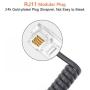 SINCODA 6 FT Uncoiled /1.2 FT Modular Coiled Telephone Phone Handset Curly Cable Cord + 360° Telephone Cord Detangler Extended Rotating Landline Cable Detangler Swivel Cord Untangler Telephone Accesso