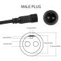 Outdoor LED Solar Flood Street Security Light 2 Pin Plug Power Connection Extension Cord Cable Waterproof 16.4Ft Used for YQL Lighting 60W 100W Solar Panel Powered (1 Pack)
