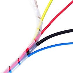 1 PCS 1/2'' Cable Spiral Wire Wrap(Wrapping Range:0.4''-3.0''，Length 19.6 ft) Wire Cable Management,Spiral Wire Wrap Cord for Computer and TV，Protect Pets from Chewing，Clear-Spiral Cable Wrap