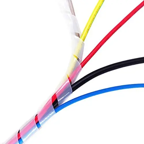 1 PCS 1/2'' Cable Spiral Wire Wrap(Wrapping Range:0.4''-3.0''，Length 19.6 ft) Wire Cable Management,Spiral Wire Wrap Cord for Computer and TV，Protect Pets from Chewing，Clear-Spiral Cable Wrap