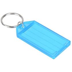 Uniclife 20 Pack Tough Plastic Key Tags with Split Ring Label Window, Assorted Colors