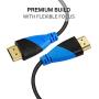 High-Speed HDMI Cable(3 Pack)-6ft with Gold Plated Connectors, Bonus Right Angle Adapter and Cable Tie, Support Ethernet, 3D,1080P
