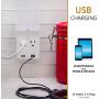 GE Surge Protector Tap with Wireless Charging, 2 Outlets, 2 USB, Qi Pad, 2 Pack, Charging Shelf, 560 Joules, White, 50374
