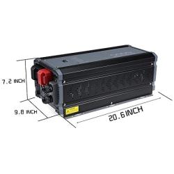 3000W Power Inverter Charger Pure Sine Wave Converter with AC Charger DC 12V in to AC 110V Out for Home Car RV Off-Grid Solar System