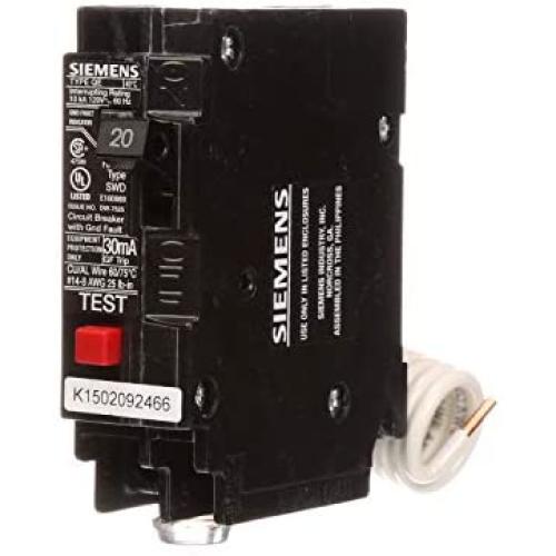 QE120 20-Amp Single Pole 120-Volt Ground Fault Equipment Protection Circuit Breaker
