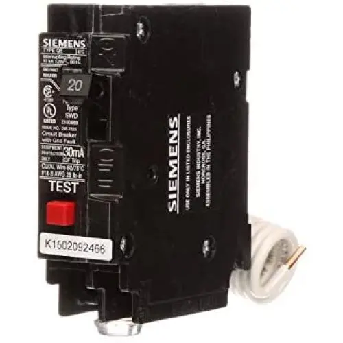QE120 20-Amp Single Pole 120-Volt Ground Fault Equipment Protection Circuit Breaker