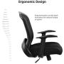 Ergonomic Mid-Back Mesh Adjustable Drafting Chair with Foot Ring, Standing-Desk Matched Tall Swivel Computer Office Stool, Black