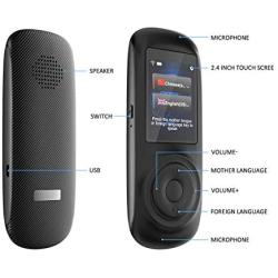 MORTENTR Translator Device Smart Voice Translator with 2.4inch HD Touch Screen Support 70 Languages for Learning Travel Business Shopping