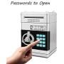 HeQiao Piggy Bank Password Safe Electronic Auto Scrolled Paper Money Banks Digital Coin Bank Money Box (Silver)