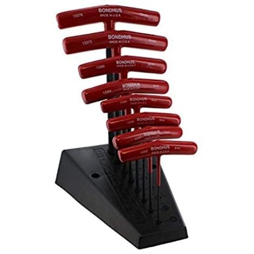 Bondhus 13389 Set of 8 Hex T-handles w/Stand, sizes 2-10mm