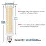 E11 LED Bulb, Mini Candelabra Base, 100W 120W Halogen Bulb Replacement, 9W, 1100LM, AC120V, Dimmable E11 LED Light Bulb, Patented Product, for Indoor Decorative Lighting, Warm White 3000K, 4-Pack
