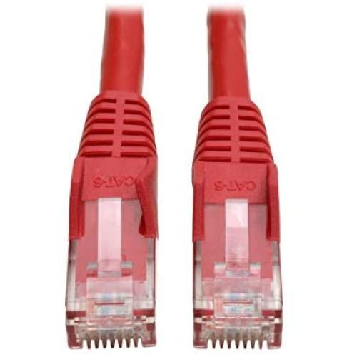 Tripp Lite Cat6 Gigabit Snagless Molded Patch Cable (RJ45 M/M) - Red, 1-ft.(N201-001-RD)