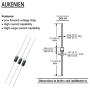 AUKENIEN 150Pcs 1N4004 Rectifier Diode 1A 400V DO-41 Axial 4004 1 Amp 400 Volt IN4004 Electronic Silicon Diodes