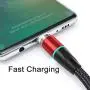 NetDot 12th Generation 3 in 1 Magnetic Fast Charging Cable Data Line Nylon Braided Compatible with Micro USB Type-C Android Smartphones and i-Products(1ft / 2 Pack Red)