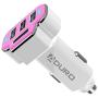Aduro 4 Port Car Charger USB Adapter, 12V Fast Car Charger USB Adapter Power Station 5.2A/26W Output (Pink)