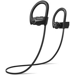 Letsfit Bluetooth Headphones IPX7 Waterproof 15Hrs Playtime Wireless Earbuds, Bluetooth 5.0 Running Headphones, HiFi Stereo in-Ear Earphones with Mic Noise Cancelling for Sports, Workout, Gym
