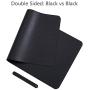 Soyan Dual-Sided PU Leather Desk Pad/Mouse Pad for Office & Home, Waterproof Desk Blotter Pad with Comfortable Writing Surface, 23.6”x13.8” (Black)
