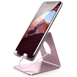 Cell Phone Stand, Lamicall Phone Cradle : Phone Dock, Holder Compatible with Phone 12 Mini 11 Pro XS Max XR X 6 6s 7 8 Plus 5 5s 5c and All Other Smartphones, Table, Night Stand - Rose Gold