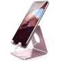 Cell Phone Stand, Lamicall Phone Cradle : Phone Dock, Holder Compatible with Phone 12 Mini 11 Pro XS Max XR X 6 6s 7 8 Plus 5 5s 5c and All Other Smartphones, Table, Night Stand - Rose Gold