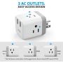 Multi Plug Outlet Extender Box, ETL Listed, TROND Electrical Outlet Splitter Expander with 2 USB Ports, 3 Prong Wall Tap Adapter, Cube Plug Extender for Bathroom Kitchen Bedroom Cruise