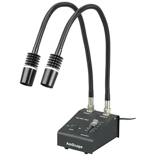 AmScope LED-6W Powerful 6 Watt LED Dual Gooseneck Lights Illuminator