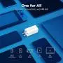 60W USB-C Wall Charger, Portable Laptop/Phone USBC Power Travel Adapter, Compatible with iPhone 12 / MacBook Pro & Air 13 inch/iPad Pro, USB PD, Charge Fast, Small, Foldable US Plug [60C]