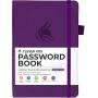 Clever Fox Password Book with tabs. Internet Address and Password Organizer Logbook with Alphabetical tabs. Medium Size Password Keeper Journal Notebook for Computer & Website Logins (Purple)