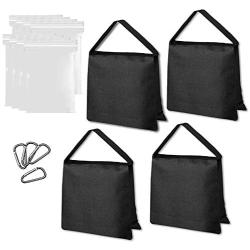 Emart Heavy Duty Sandbag Photo Studio Weight Bag Saddlebag Design for Photography Stand Light Stand Tripod, Outdoor Patio, Sports, Photo Sets, Film Sets, Live Productions -4 Packs Set