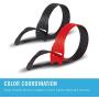 VELCRO Brand Cable Ties, 100Pk - 8 x 1/2'' Red and Black, Reusable Alternative to Zip Ties, ONE-WRAP Thin Pre-Cut Cord Organization Straps, Wire Management for Office or Home, VEL-30200-AMS, Black/Red