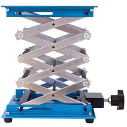 BAOSHISHAN Lab Scissors Platform 10x10 inch Height 5-27.5inch Bearing 35kg/77lbs Laboratory Jack Aluminium Oxide Scientific Lift Table (10x10x27.5inch/250x250x700mm)