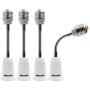 DiCUNO E26 15.5CM/5.5 Inch Extension Socket Extender Adapter, E26 to E26 Flexible Extension, All-Directional Adjustable Standard Medium Light Bulb Socket Converter (4-Pack)