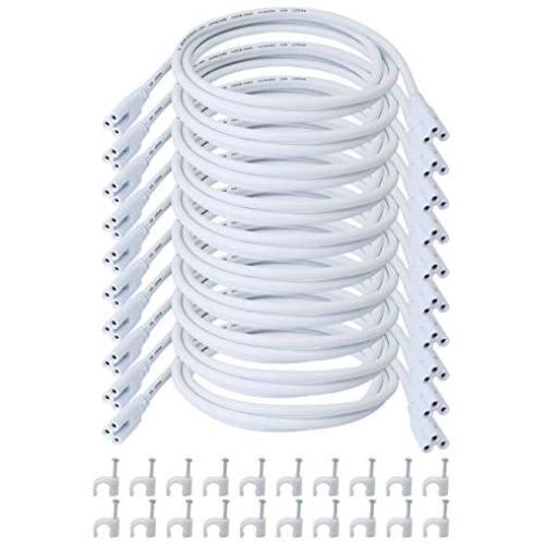 SinLoon T5 T8 LED Lamp Connecting Wire Ceiling Lights Daylight LED Integrated Tube Cable Linkable Cords for LED Tube Lamp Holder Socket Fittings with Cables(4.9FT/1.5M,10-Pack)