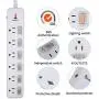 Surge Protector Power Strip 6 ft Extension Cord 14AWG Straight Wire Plug, Independent switches, 125V/15A, Hanging Hole, SGS Certification,White Surge Protector Power Strip 6 ft Extension Cord 14AWG Straight Wire Plug, Independent switches, 125V/15A, Hanging Hole, SGS Certification,White
