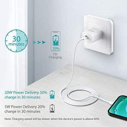 iPhone Fast Charger - MFi Certified - 20W USB-C Power Adapter Wall Plug 6ft Type-C to Lightning Cable Quick Charge Sync Cord Compatible with iPhone 12 SE 11 Pro MAX X XS XR 8 AirPods Pro iPad (2020)