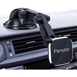Magnetic Phone Car Mount, Panvox Universal Dashboard Windshield Car Phone Mount Holder with Upgraded 3.2'' Suction Cup,8 Strong Magnets Compatible with iPhone 11 Pro X XS Max XR Galaxy Note10 S10