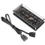 5V RGB Splitter Hub with Case and for ASUS/MSI 5V 3Pin LED Controller、LED Splitter 10-Port Hub with 50CM 3Pin Extension Cord, Perfect for Lots of RGB