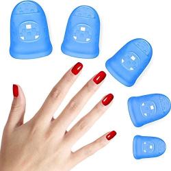 Anti-slip Silicone Fingertip Protectors Guitar Finger Guards 5 Sizes Finger Protection Covers Caps for Stringed Instruments Guitar Mandolin Bass Counting Sewing, 5 Sizes (Ultramarine)
