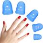 Anti-slip Silicone Fingertip Protectors Guitar Finger Guards 5 Sizes Finger Protection Covers Caps for Stringed Instruments Guitar Mandolin Bass Counting Sewing, 5 Sizes (Ultramarine)