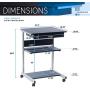 TECHNI MOBILI Modus Metal Computer Student Laptop Desk in Graphite