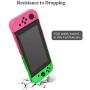 Case for Nintendo Switch, Fit The Dock Station, Protective Accessories Cover Case for Nintendo Switch and Joy Con Controller Dockable with a Tempered Glass Screen Protector, Pink & Green