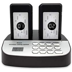NOLAS Corum 10 Units Restaurant Calling Pager/Guest Waiting Pagers/Wireless Paging System with Charging Dock and Transmitter Coaster for Restaurant and Church Nursery (10)