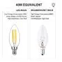 E14 LED Bulb, Dimmable with Dimmer Switch, 110v, 300 Lumens, 2700k, 4w, 40w Equivalent, Best Replacement for Halogen and Incandescent Bulb, Candelabra LED Bulbs, 4 Pack