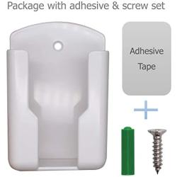 EIKS 2 Pack Remote Holder Controller Rack, Two Way Wall Mounting - Using Adhensive Tape or Drilling Holes (White)