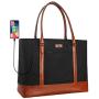 Woman Laptop Tote Bag,USB Teacher Bag Large Work Bag Purse Fits 15.6 in Laptop