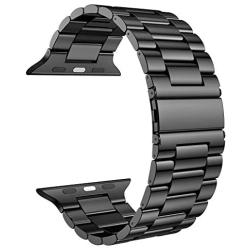 Fitlink Stainless Steel Metal Band for Apple Watch 38/40/42/44mm Replacement Link Bracelet Band Compatible with Apple Watch Series 6 Apple Watch Series 5 Apple Watch Series 1/2/3/4 (Black, 38/40mm)
