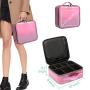 Holographic Makeup Case, BuyAgain Waterproof Cute Travel Cosmetic Case Organizer With Adjustable Dividers for Women, Pink