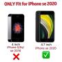 ORETECH Designed for iPhone SE 2020 Case with[2 x Tempered Glass Screen Protector] 360° Full Body Protection Cover Hard PC Soft Rubber Silicone for iPhone SE 2nd Generation (2020)-4.7- Gold