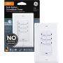 GE Push-Button Countdown Timer Switch, 5-15-30 Minute/1-2-4 Hour, ON/Off, No Neutral Wire Needed, Ideal for Lights, Exhaust Fans, Heaters, Wall Plate Included, 15318