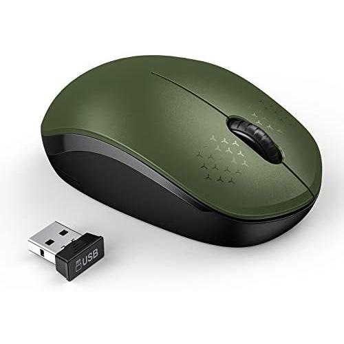 seenda Wireless Mouse, 2.4G Noiseless Mouse with USB Receiver Portable Computer Mice for PC, Tablet, Laptop, Notebook - Green & Black